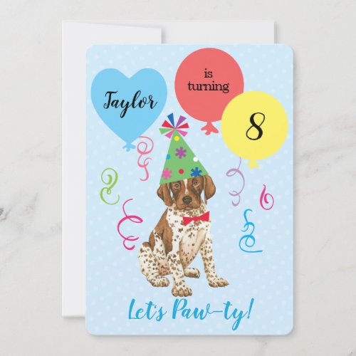 Birthday Party Balloons Borzoi Invitation