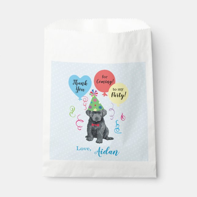 Birthday Party Balloons Bouvier des Flandres Favor Bag (Front)