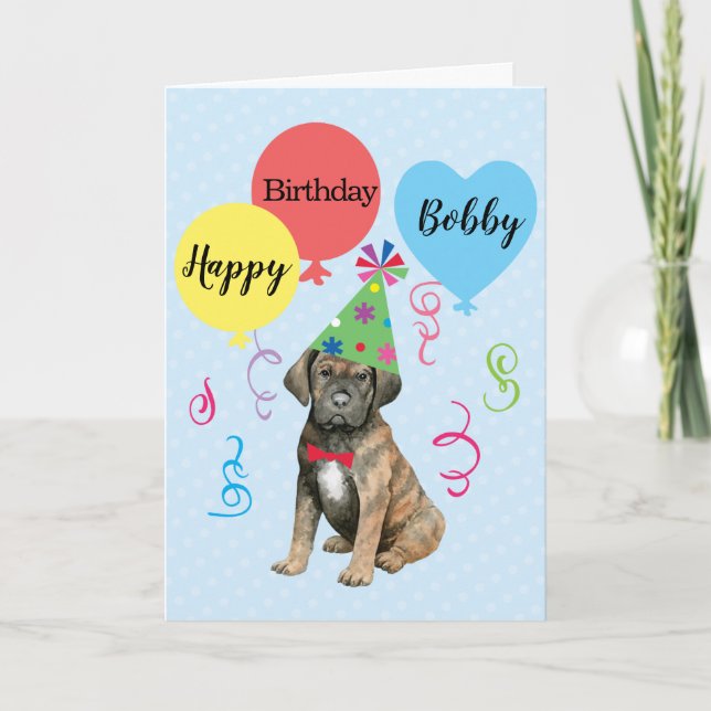Birthday Party Balloons Cane Corso Card (Front)