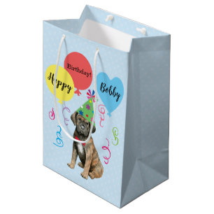 Birthday Party Balloons Cane Corso Medium Gift Bag