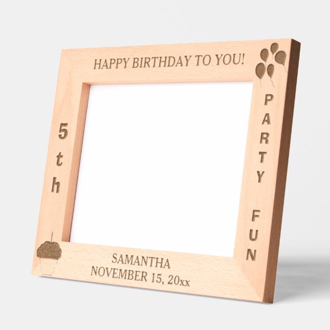 Birthday Party Balloons Cupcake 10 x 8 Photo Engraved Frames (Left)