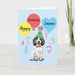 Birthday Party Balloons English Cocker Spaniel Card