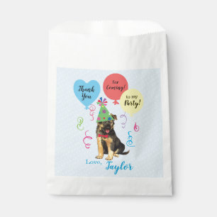 Birthday Party Balloons German Shepherd Favor Bag