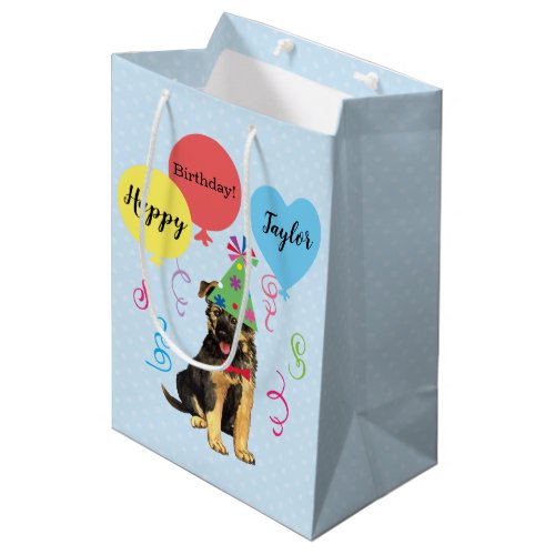 Birthday Party Balloons German Shepherd Medium Gif Medium Gift Bag