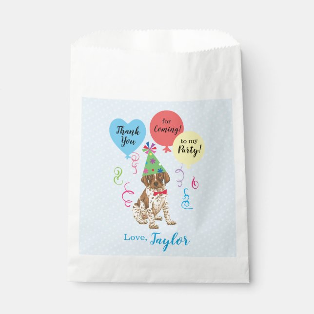 Birthday Party Balloons German Shorthaired Pointer Favor Bag (Front)