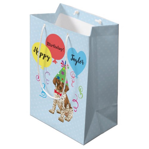 Birthday Party Balloons German Shorthaired Pointer Medium Gift Bag