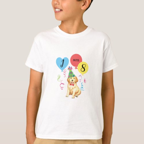 Birthday Party Balloons Golden Retriever T_Shirt