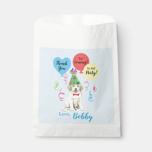 Birthday Party Balloons Great Pyrenees Favor Bag (Front)