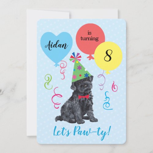 Birthday Party Balloons Kerry Blue Terrier Invitation