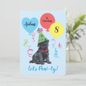Birthday Party Balloons Kerry Blue Terrier Invitation (Standing Front)