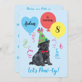 Birthday Party Balloons Kerry Blue Terrier Invitation (Front/Back)