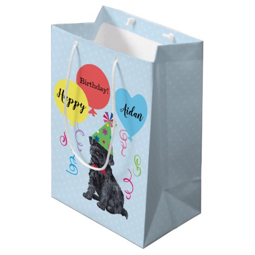 Birthday Party Balloons Kerry Blue Terrier Medium Gift Bag