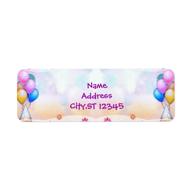 Birthday Party Balloons Label (Front)