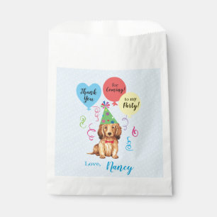 Birthday Party Balloons Longhaired Dachshund Favor Bag
