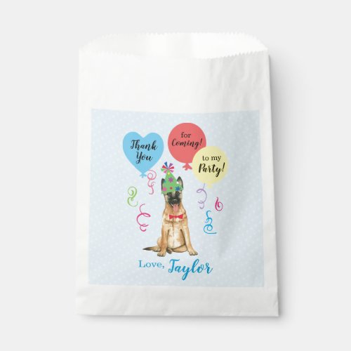 Birthday Party Balloons Malinois Favor Bag