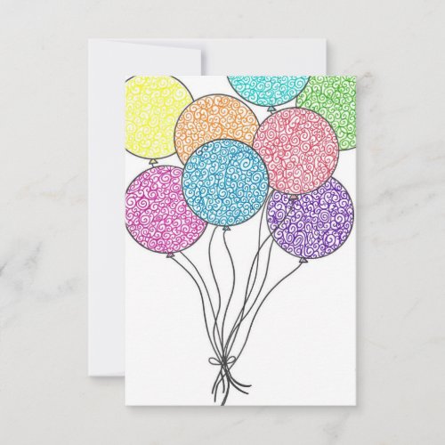 Birthday Party Balloons Personalized Invitation