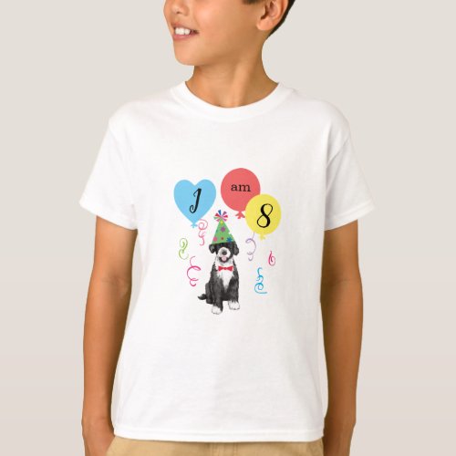 Birthday Party Balloons Portuguese Water Dog T_Shirt