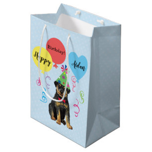 Birthday Party Balloons Rottweiler Medium Gift Bag