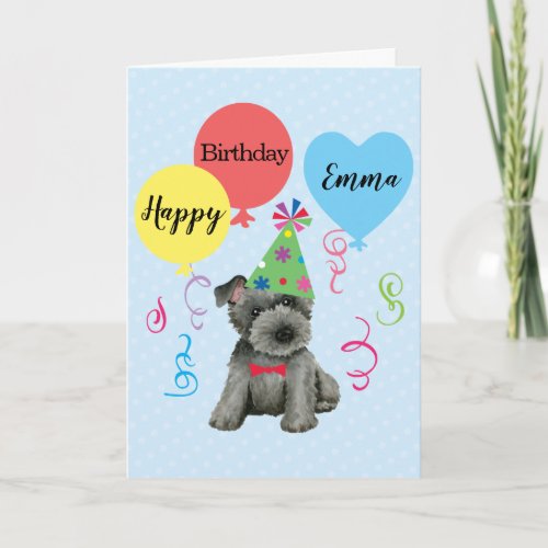 Birthday Party Balloons Scottish Terrier Card