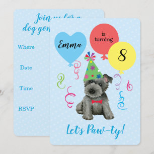 Birthday Party Balloons Scottish Terrier Invitation