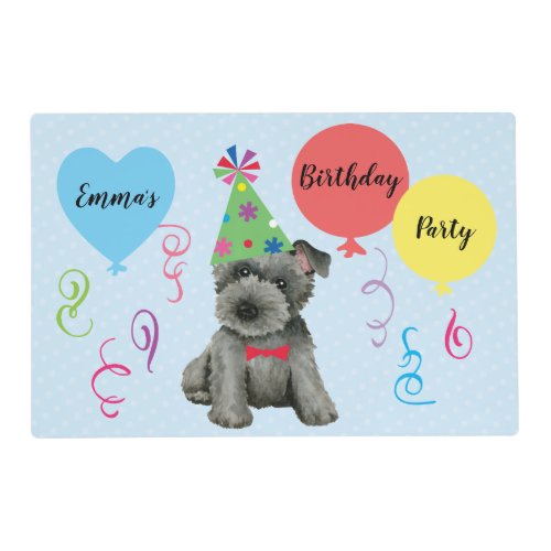 Birthday Party Balloons Scottish Terrier Placemat