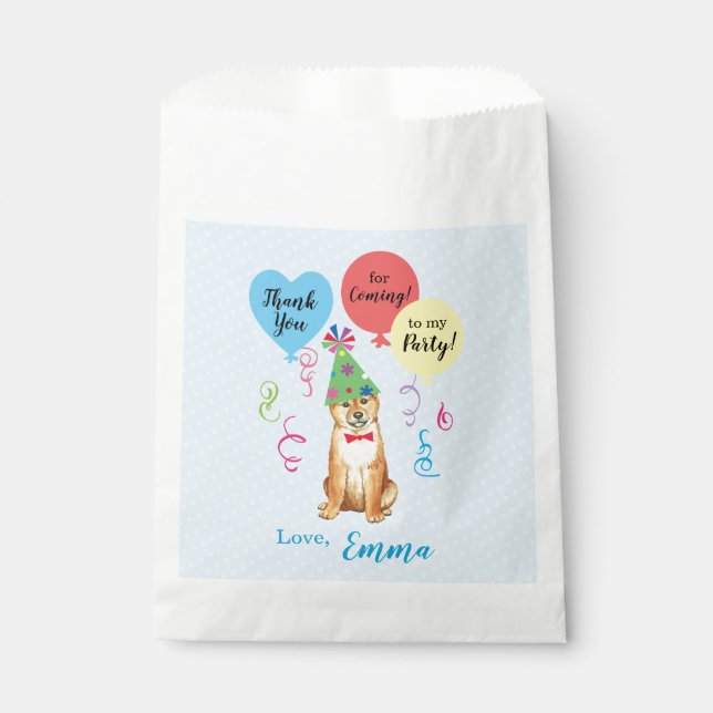 Birthday Party Balloons Shiba Inu Favor Bag (Front)