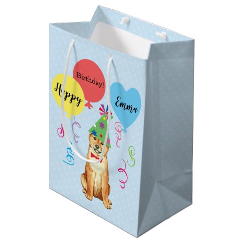 Birthday Party Balloons Shiba Inu Medium Gift Bag