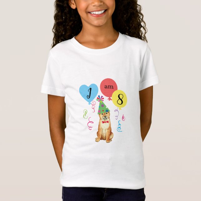 Birthday Party Balloons Shiba Inu T-Shirt (Front)