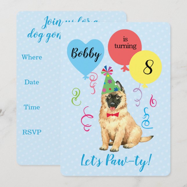 Birthday Party Balloons Tervuren Invitation (Front/Back)