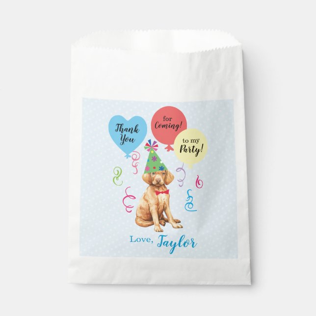 Birthday Party Balloons Vizsla Favor Bag (Front)