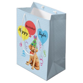 Birthday Party Balloons Vizsla Gift Bag by DogsInk at Zazzle