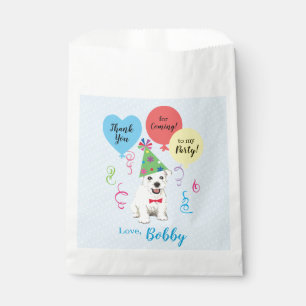 Birthday Party Balloons Westie Favor Bag