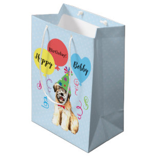 Birthday Party Balloons Wheaten Terrier Medium Gift Bag