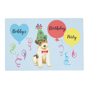 Birthday Party Balloons Wire Fox Terrier Placemat