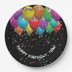 Birthday Party Balloons with eyeballs Paper Plates
