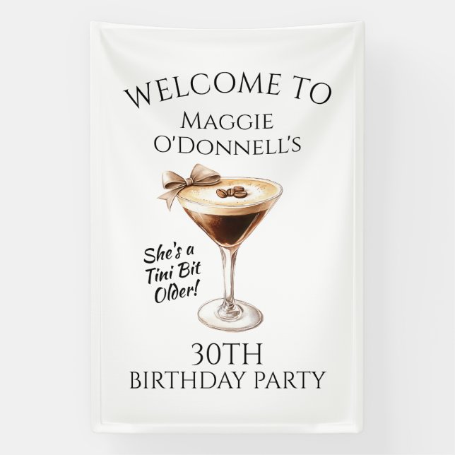 Birthday Party Banner 30th Espresso Martini (Vertical)