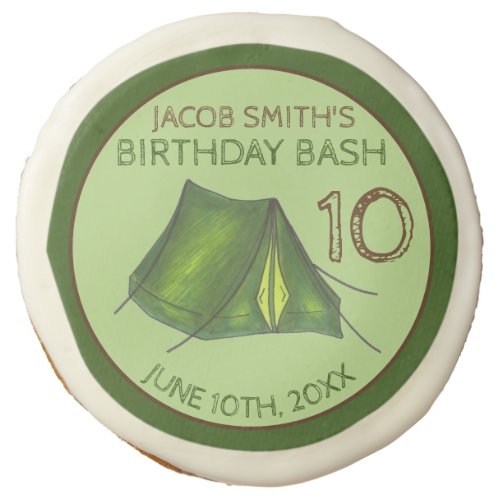 Birthday Party Bash Camp Tent Sleepover Camping Sugar Cookie