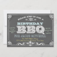 Birthday Party BBQ Invitations