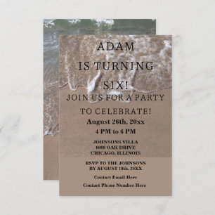 Birthday Party Beach Nautical Custom Trendy Cool Invitation