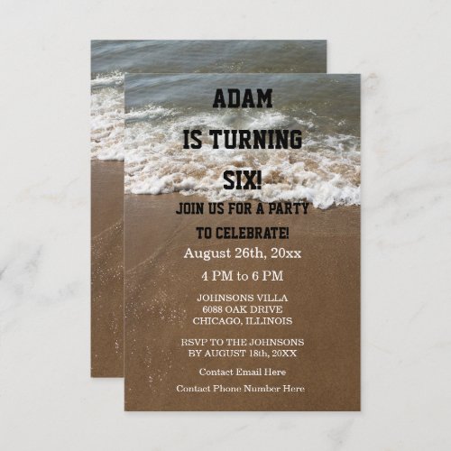 Birthday Party Beach Nautical Ocean Custom 2023 Invitation