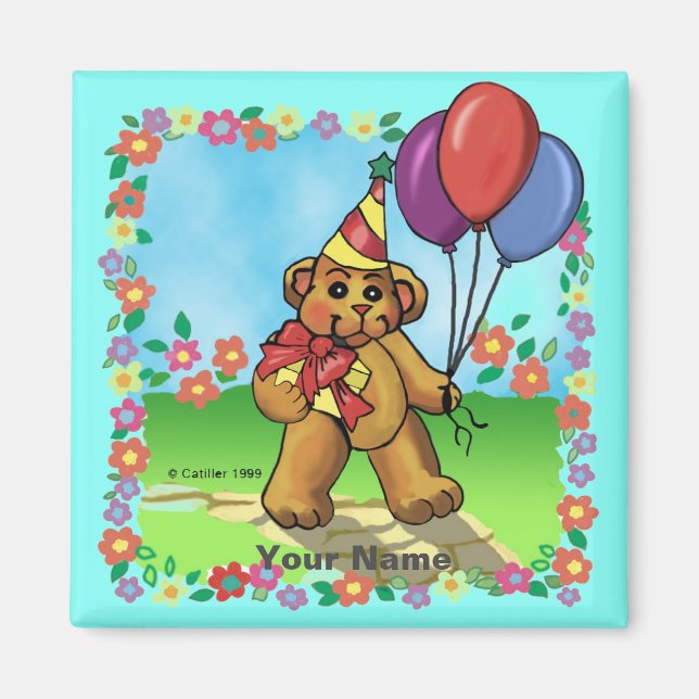 Birthday Party Bear  Magnet (Front)