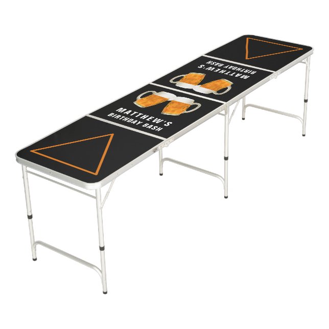 Birthday Party Beer Cheers Pong Table (Angled)