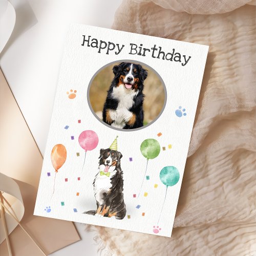  Birthday Party Bernese Mountain Card