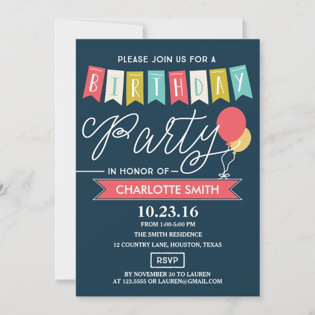Birthday Party | Birthday Invitation (Front)