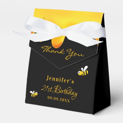 Birthday Party black bumble bees honey thank you Favor Boxes