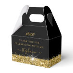 Birthday Party Black Gold Glitter Confetti Favor Box Birthday Party Black Gold Glitter Confetti Favor Box