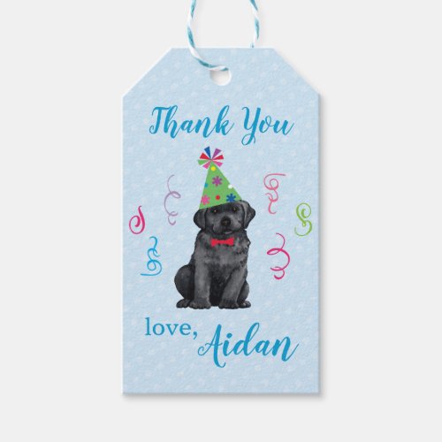 Birthday Party Black Lab Thank You Gift Tags
