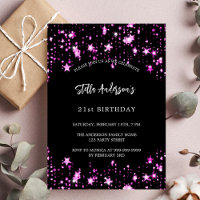 Birthday party black pink stars