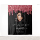 Birthday party black red glitter drips photo