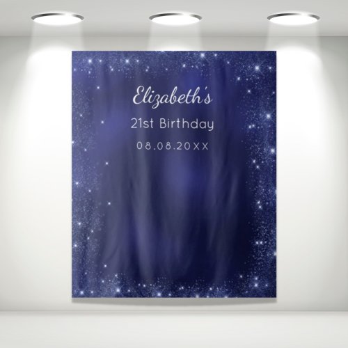 Birthday party blue glitter dust photo backdrop